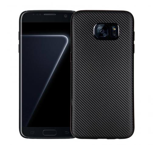 Луксозен силиконов калъф / гръб / TPU за Samsung S7 Edge G935 - черен / carbon