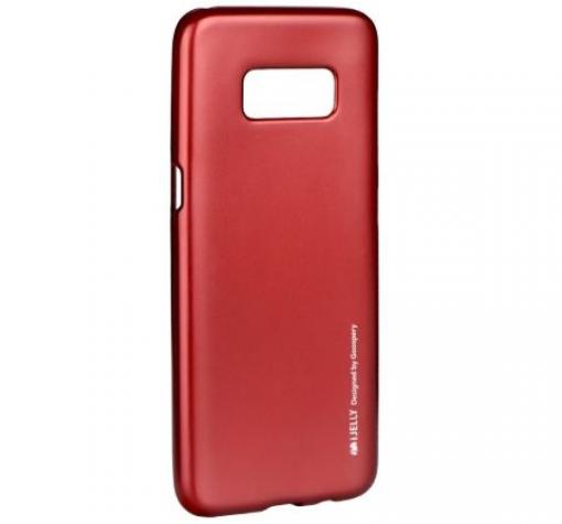 Луксозен силиконов калъф / гръб / TPU MERCURY i-Jelly Case Metallic Finish за Samsung S8 G950 - червен