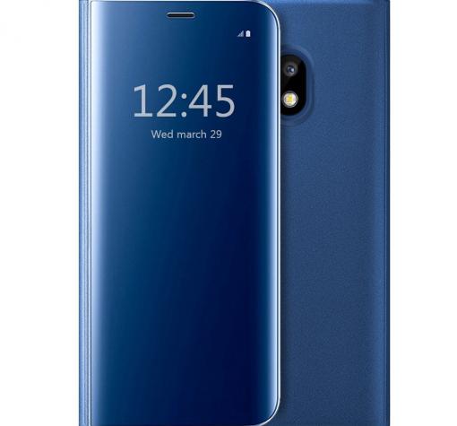 Луксозен калъф Clear View Cover с твърд гръб за Samsung A8 2018 A530F - син