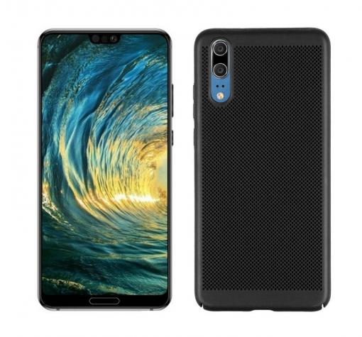 Луксозен твърд гръб за Huawei P20 - черен / Grid