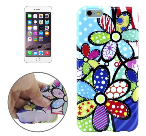 Силиконов гръб / калъф / TPU за Apple iPhone 6 / iPhone 6S - цветен / цветя