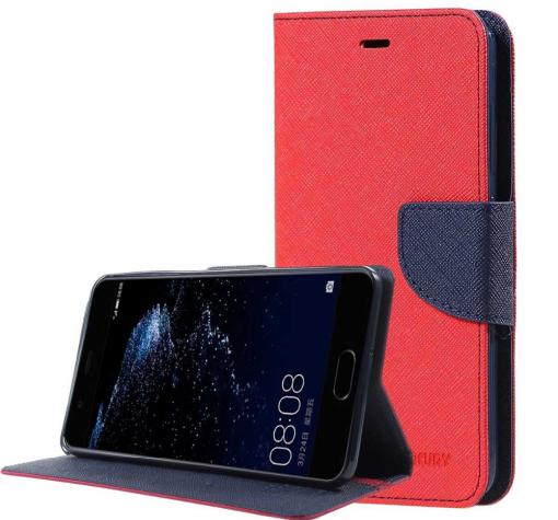 Луксозен кожен калъф Flip тефтер със стойка MERCURY Fancy Diary за Samsung Note 8 N950 - червен