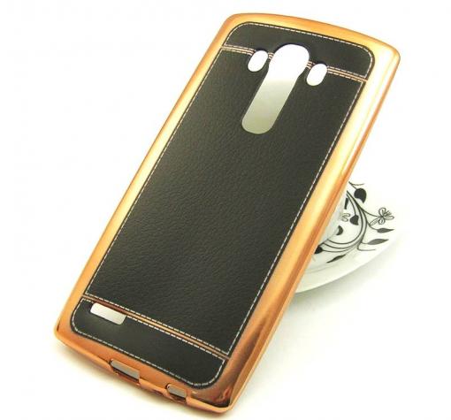 Луксозен силиконов калъф / гръб / TPU за LG G4 - черен / имитиращ кожа