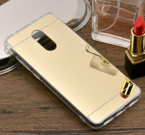 Луксозен силиконов калъф / гръб / TPU за Xiaomi Redmi 5 Plus / Redmi Note 5 - златист / огледален
