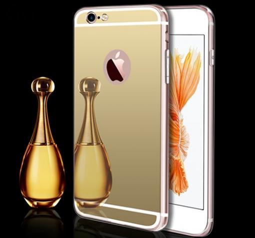 Луксозен силиконов калъф / гръб / TPU за Apple iPhone 8 - златист / огледален