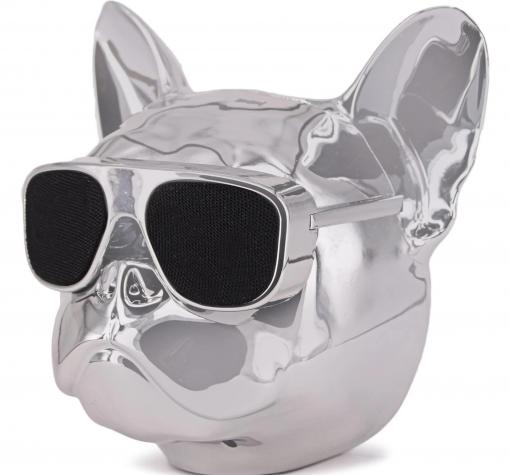 Тонколона Dog Head Bluetooth / Dog Head Bluetooth Wireless Stereo Speaker - сребриста