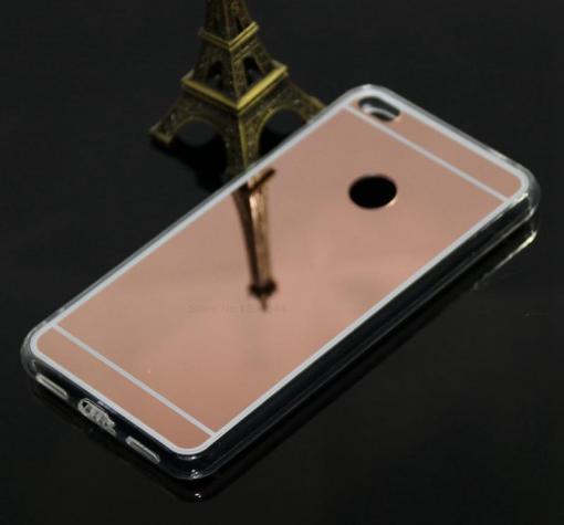 Луксозен силиконов калъф / гръб / TPU за Huawei Honor 8 Lite - Rose Gold / огледален