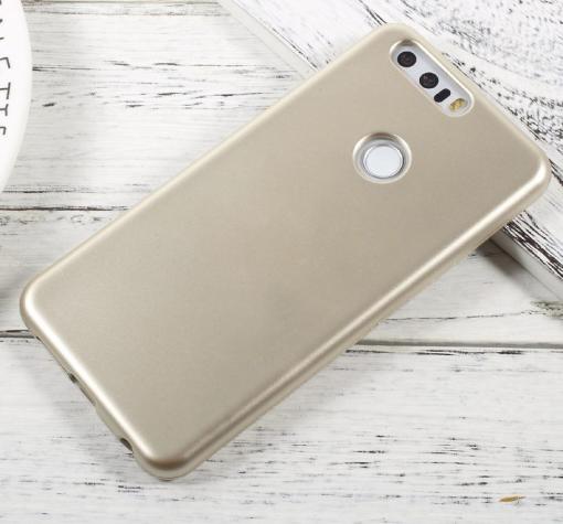 Силиконов калъф / гръб / TPU за Huawei Honor 8 - златист / мат
