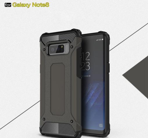 Силиконов гръб TPU Spigen Hybrid с твърда част за Samsung Note 8 N950 - тъмно сив