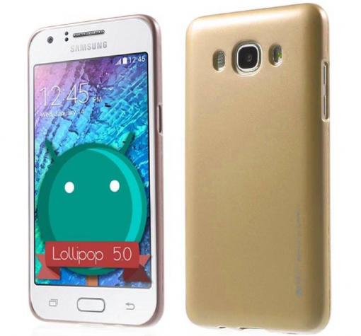 Луксозен силиконов калъф / гръб / TPU MERCURY i-Jelly Case Metallic Finish за Samsung J7 2016 J710 - златист