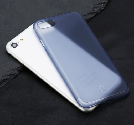 Луксозен твърд гръб BASEUS Slim Case за Apple iPhone 7 Plus / iPhone 8 Plus - син