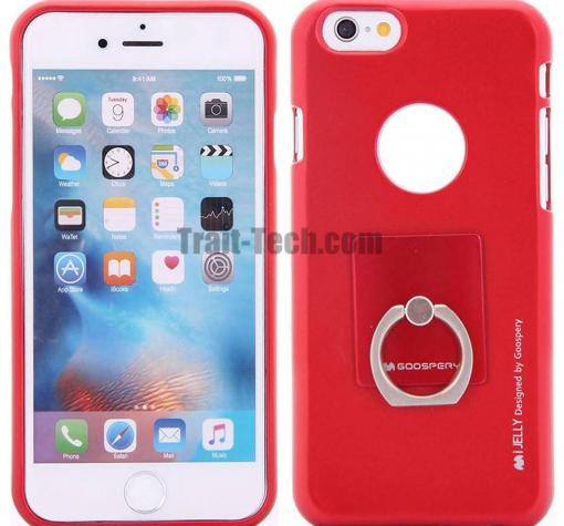 Силиконов калъф / гръб / TPU MERCURY i-Jelly Case със стойка за Apple iPhone 7 - червен