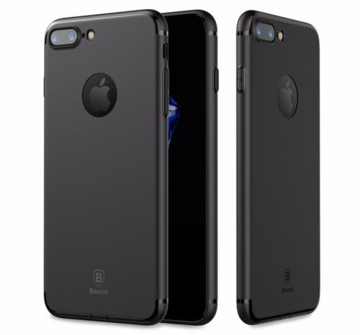 Оригинален силиконов калъф / гръб / TPU Baseus Simple Series Solid Color за Apple iPhone 7 / iPhone 8 - черен