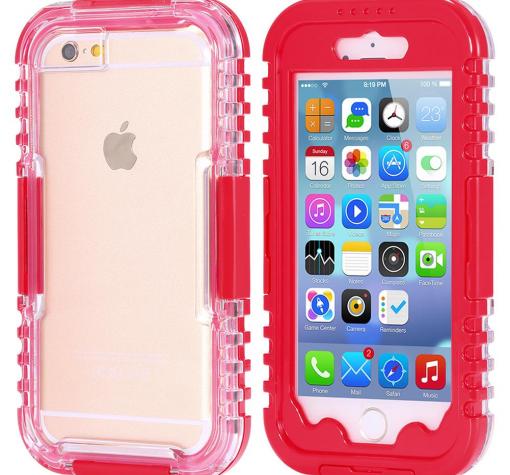 Водоустойчив калъф / Waterproof Heavy Duty Phone Case Cover за Apple iPhone 7 - червен