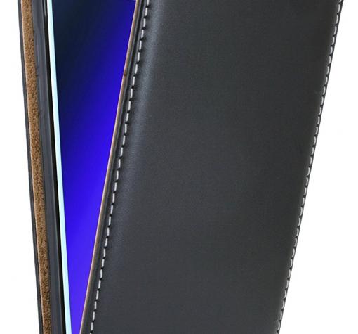 Кожен калъф Flip тефтер Flexi със силиконов гръб за Samsung J3 2017 J330 - черен