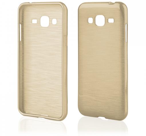 Луксозен силиконов калъф / гръб / TPU за Samsung J3 / J3 2016 J320 - златист