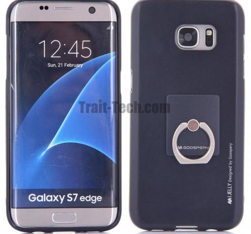 Силиконов калъф / гръб / TPU MERCURY i-Jelly Case със стойка за Samsung S7 Edge G935 - черен