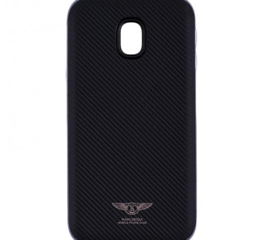 Луксозен гръб Kakusiga за Samsung J5 2017 J530 - carbon / черен / сребрист кант