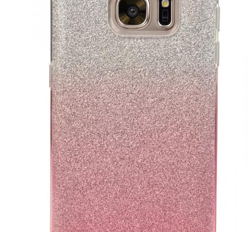 Луксозен силиконов калъф / гръб / TPU Kakusiga за Samsung S7 Edge G935 - преливащ / розово и сребристо
