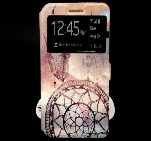 Кожен калъф Flip тефтер S-view със стойка за Samsung J7 2016 J710 - Капан за сънища / Flexi