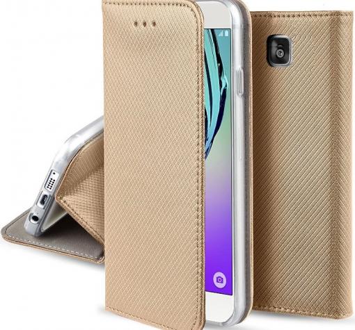 Кожен калъф Magnet Case със стойка за Nokia 8 2017 - златист