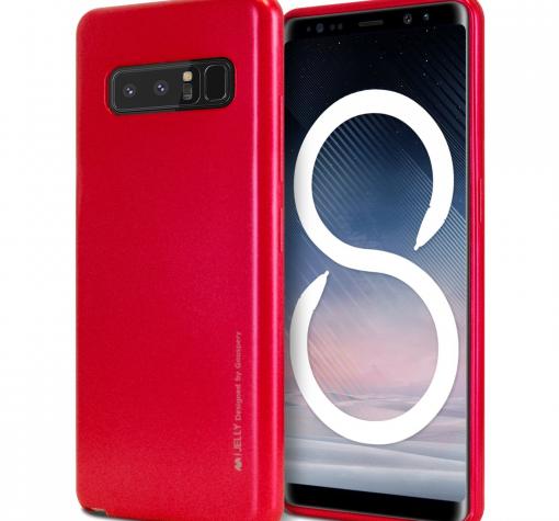 Силиконов калъф / гръб / TPU MERCURY i-Jelly Case Metallic Finish за Samsung Note 8 N950 - червен