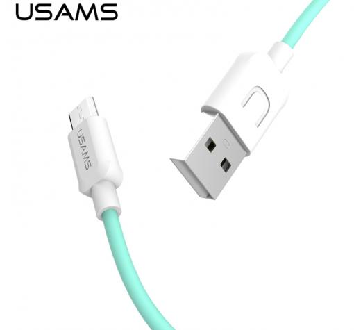 Оригинален USB кабел USAMS за зареждане и пренос на данни за за Micro (Android) - мента