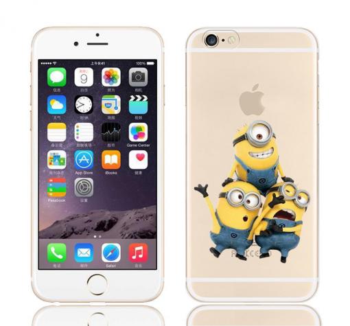 Твърд гръб / капак за Apple iPhone 6 / iPhone 6S - прозрачен / Миниьоните / Minions
