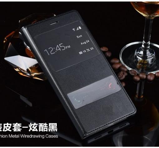 Кожен калъф Flip тефтер S-view за Huawei Nova - черен
