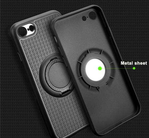 Силиконов калъф / гръб / TPU iFace Hamee Magnetic Finger Ring Car Holder за Huawei P10 Lite - черен