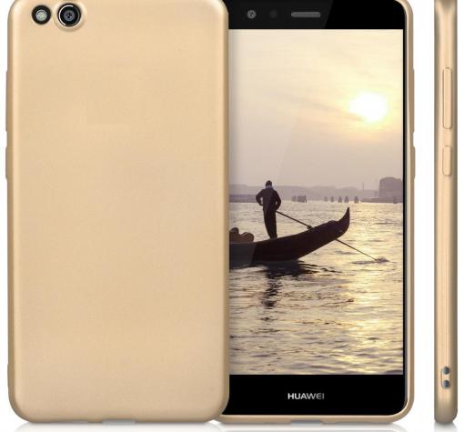 Силиконов калъф / гръб / TPU за Huawei P10 Plus - златист / мат
