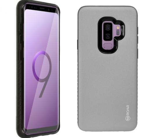 Луксозен силиконов калъф / гръб / TPU Roar Mil Grade Hybrid Case за Samsung S9 Plus G965 - сив