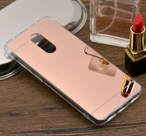 Луксозен силиконов калъф / гръб / TPU за Xiaomi RedMi Note 4 / RedMi Note 4X - Rose Gold / огледален