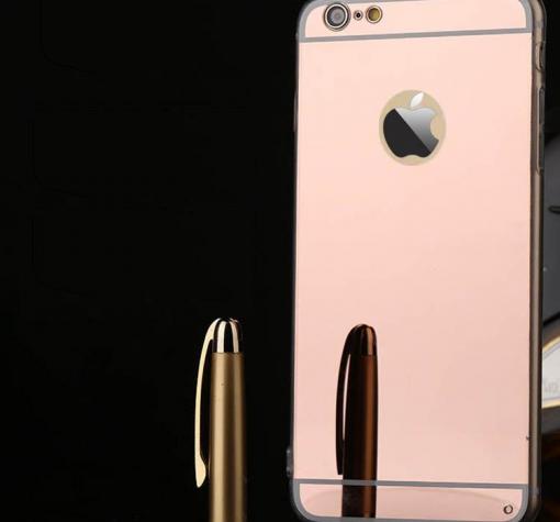 Луксозен силиконов калъф / гръб / TPU за Apple iPhone 8 - Rose Gold / огледален