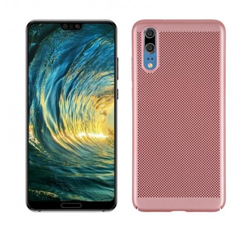 Луксозен твърд гръб за Huawei P20 Pro - Rose Gold / Grid