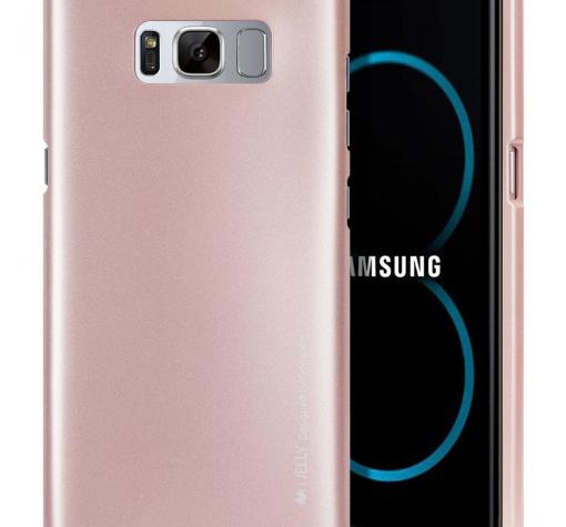 Луксозен силиконов калъф / гръб / TPU MERCURY i-Jelly Case Metallic Finish за Samsung S8 G950 - Rose Gold