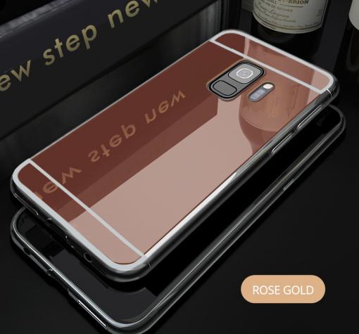 Луксозен силиконов калъф / гръб / TPU за Samsung S9 G960 - Rose Gold / огледален