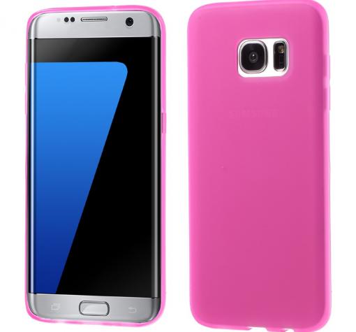 Силиконов калъф / гръб / ТПУ за Samsung S7 Edge G935 - розов / мат