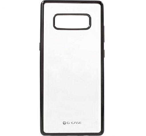Оригинален силиконов калъф / гръб / TPU G-Case Plating за Samsung Note 8 N950 - прозрачен / черен кант