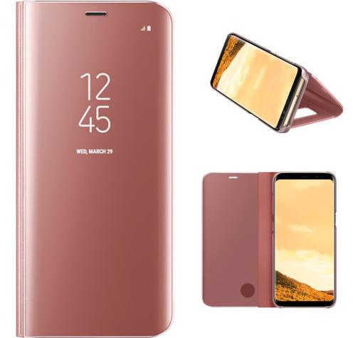 Луксозен калъф Clear View Cover с твърд гръб за Samsung S7 G930 - Rose Gold