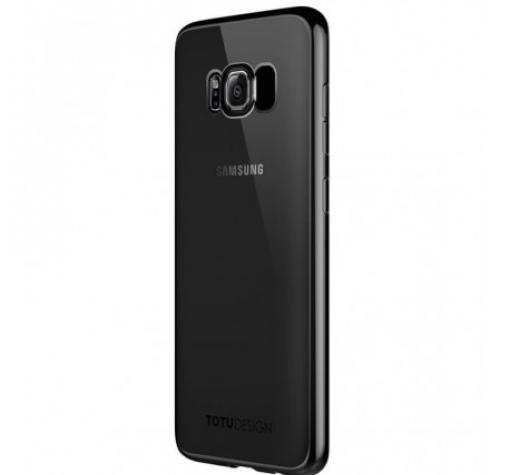 Луксозен гръб TOTU Design за Samsung S8 G950 - прозрачен / черен кант