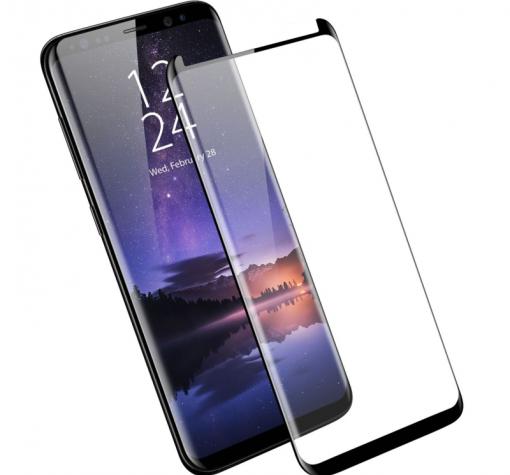 5D full cover Tempered glass Full Glue screen protector Samsung S9 Plus G965 / Извит стъклен скрийн протектор с лепило от вътрешната страна за Samsung S9 Plus G965 - черен