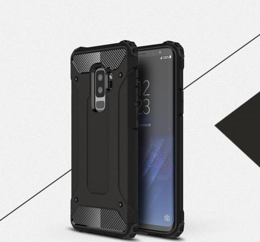 Силиконов гръб TPU Spigen Hybrid с твърда част за Samsung S9 Plus G965 - черен