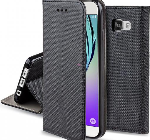 Кожен калъф Magnet Case със стойка за Samsung Xcover 4 - черен