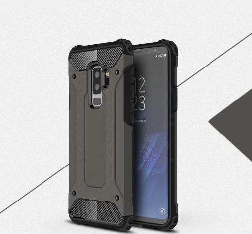 Силиконов гръб TPU Spigen Hybrid с твърда част за Samsung S9 Plus G965 - сив