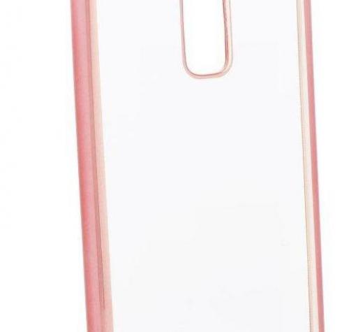 Луксозен силиконов калъф / гръб / TPU за Samsung S9 G960 - прозрачен / Rose Gold кант