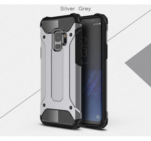 Силиконов гръб TPU Spigen Hybrid с твърда част за Samsung S9 G960 - сребрист