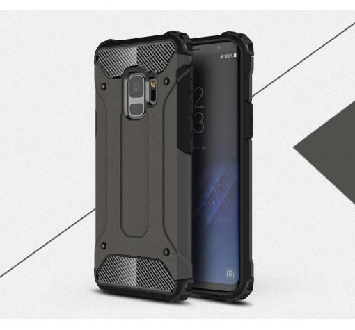 Силиконов гръб TPU Spigen Hybrid с твърда част за Samsung S9 G960 - сив