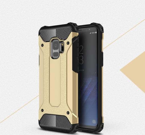 Силиконов гръб TPU Spigen Hybrid с твърда част за Samsung S9 G960 - златист