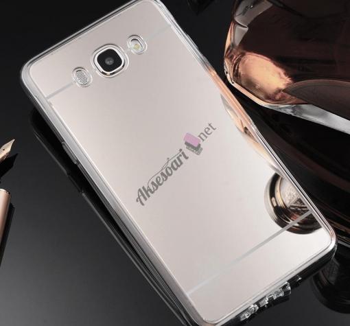 Луксозен силиконов калъф / гръб / TPU за Samsung J3 / J3 2016 J320 - сребрист / огледален